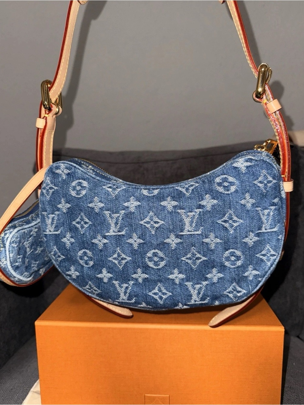 Louis Vuitton Denim Croissant Bag - Picture 7 of 8
